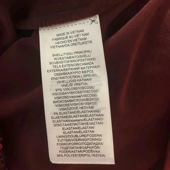 #276 beautiful Ralph Lauren burgundy dress size 16 - Picture 6 of 6